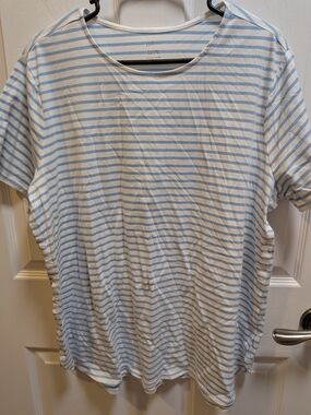 Light Blue J Jill Striped Women's Shirt Size XL